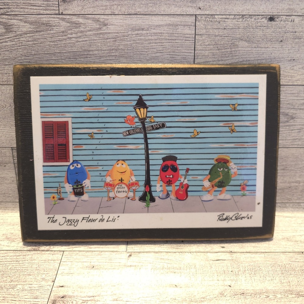 The Jazzy Fleur De Lis By Rickey Charles Signed Print Framed In Katrina‎ Wood
